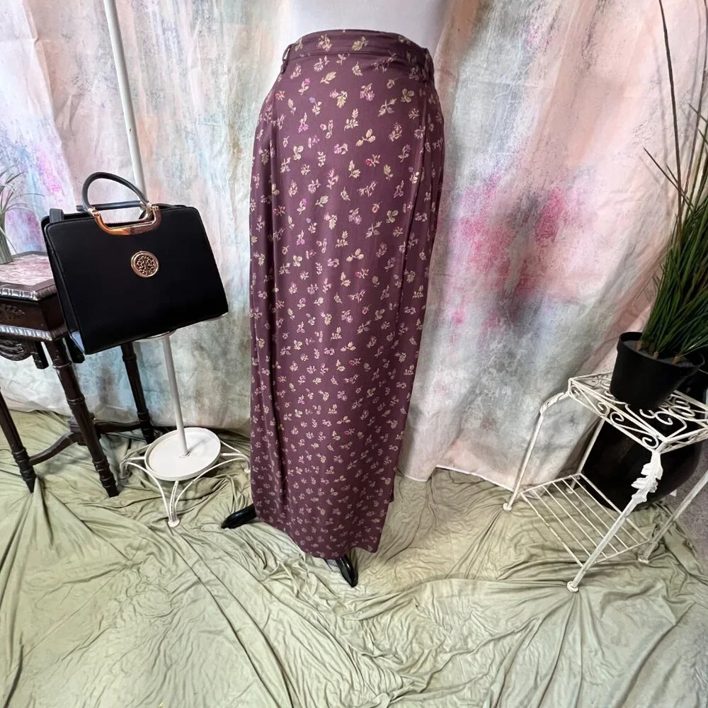 📌Eddie Bauer Floral Maxi Plus Size Rayon Skirt with Pockets - Picture 6 of 15